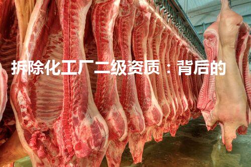 拆除化工厂二级资质：背后的危险与挑战！